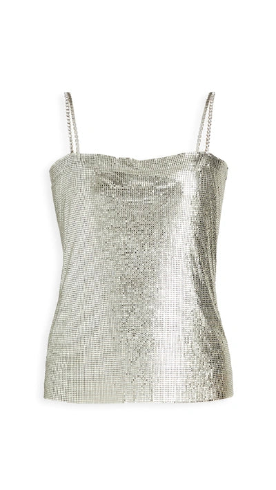 Nafsika Skourti Silver Metal Mesh Top