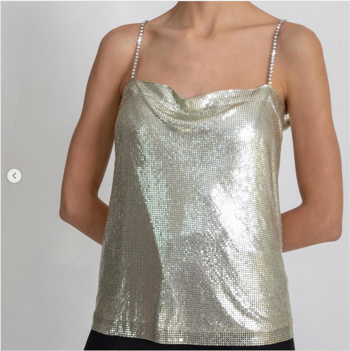 Nafsika Skourti Silver Metal Mesh Top