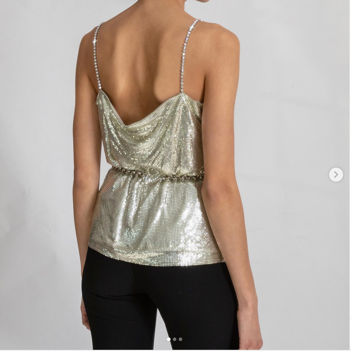 Nafsika Skourti Silver Metal Mesh Top