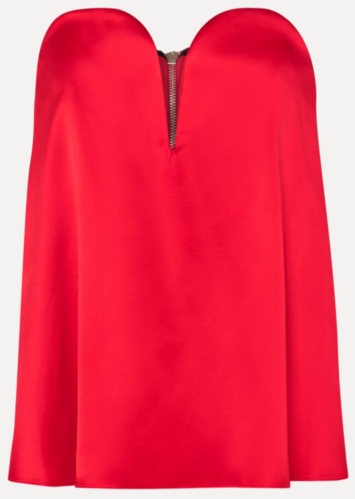 MICHAEL LO SORDO Strapless Silk Bustier Top