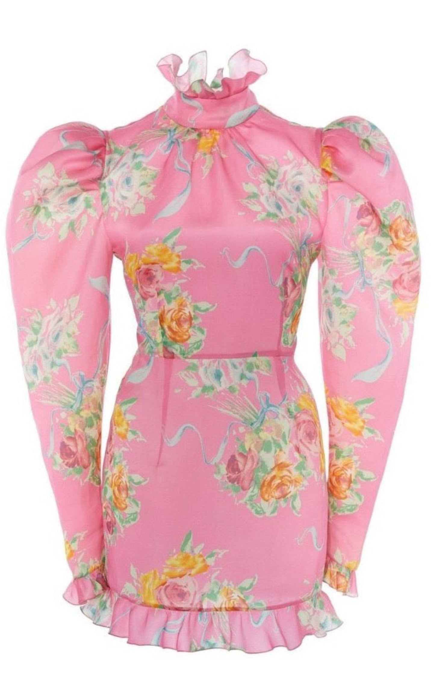ALESSANDRA RICH Silk Floral Dress