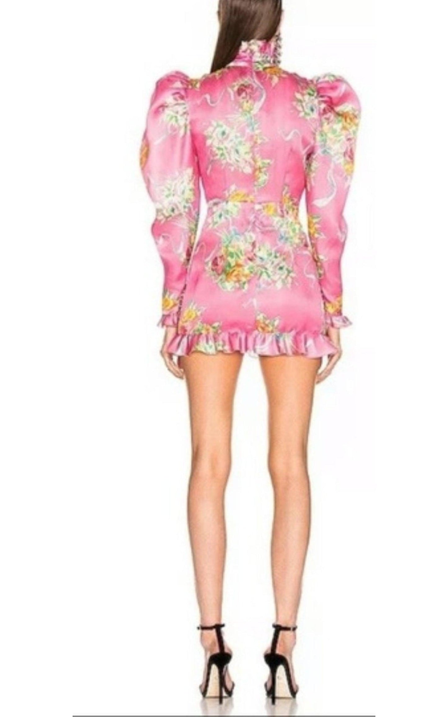 ALESSANDRA RICH Silk Floral Dress