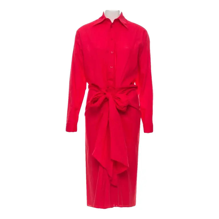 TOME Tie-front cotton-poplin midi shirt dress