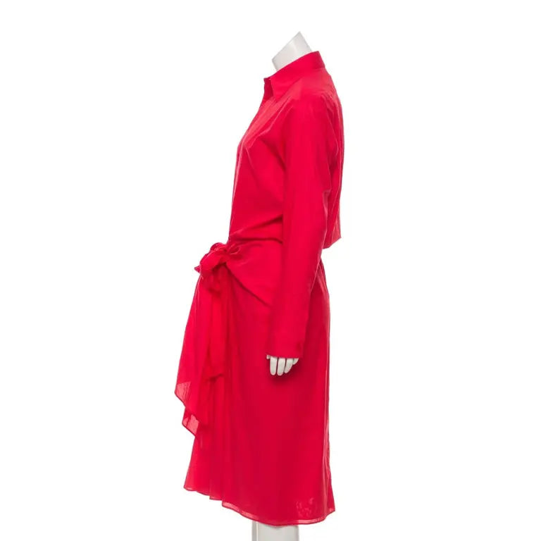 TOME Tie-front cotton-poplin midi shirt dress